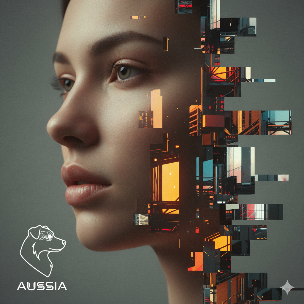 Accueil Objet abstrait métallique et organique, généré par IA